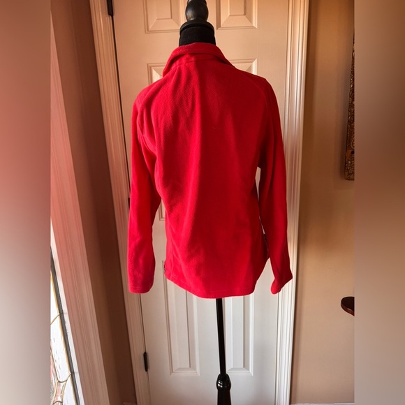 Land’s End Women's Polartec Aircore 100 Red Fleece Long Sleeve Top - Picture 6 of 10